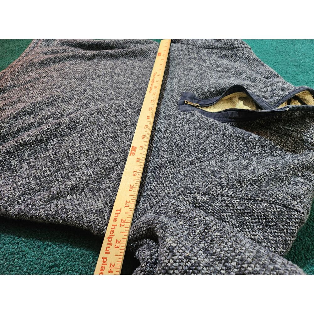Men's Large Orvis Sherpa Lined Quarter Zip Blue Sweater Pullover - Picture 4 of 7